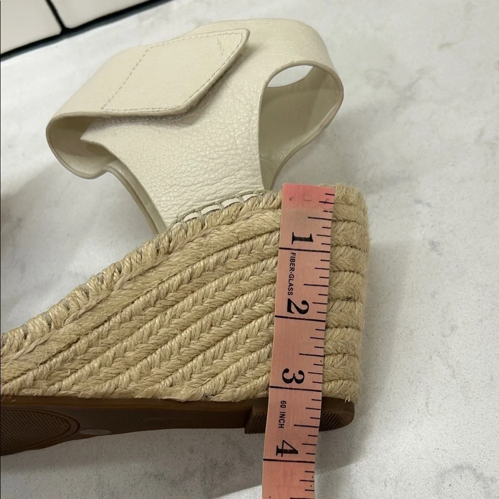 Vince Camuto Levista Women's Espadrilles Vanilla Leather Wedge Sandals Wide